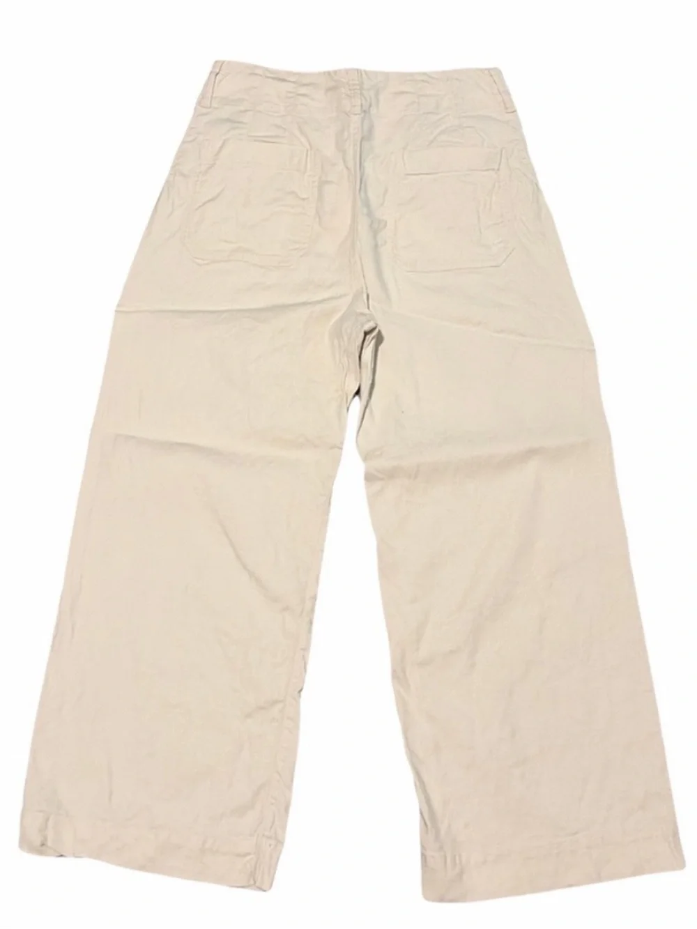 Maeve Colette Cropped Wide Leg Linen Pants Chalk White Size 29 Anthropologie - Picture 6 of 8